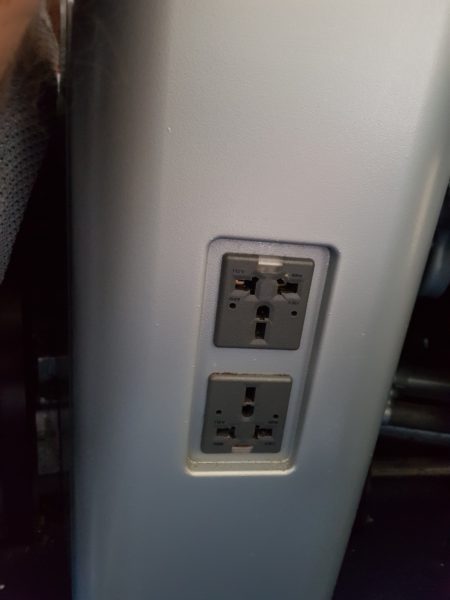 Lufthansa business class flight review power sockets