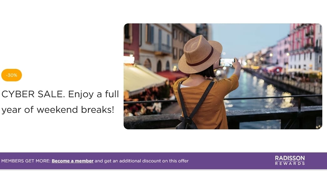 Radisson 30 off Cyber Sale