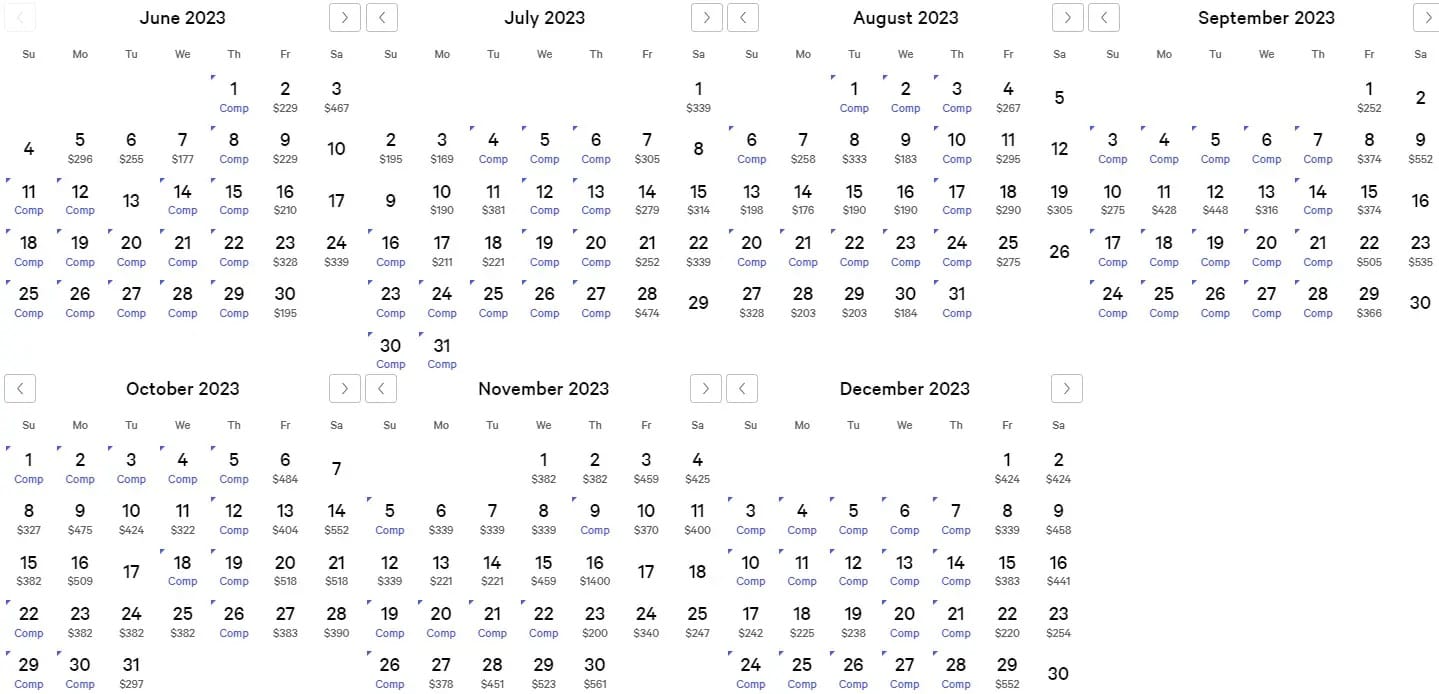 MyVEGAS Complimentary One Night Hotel Room Calendar 2023